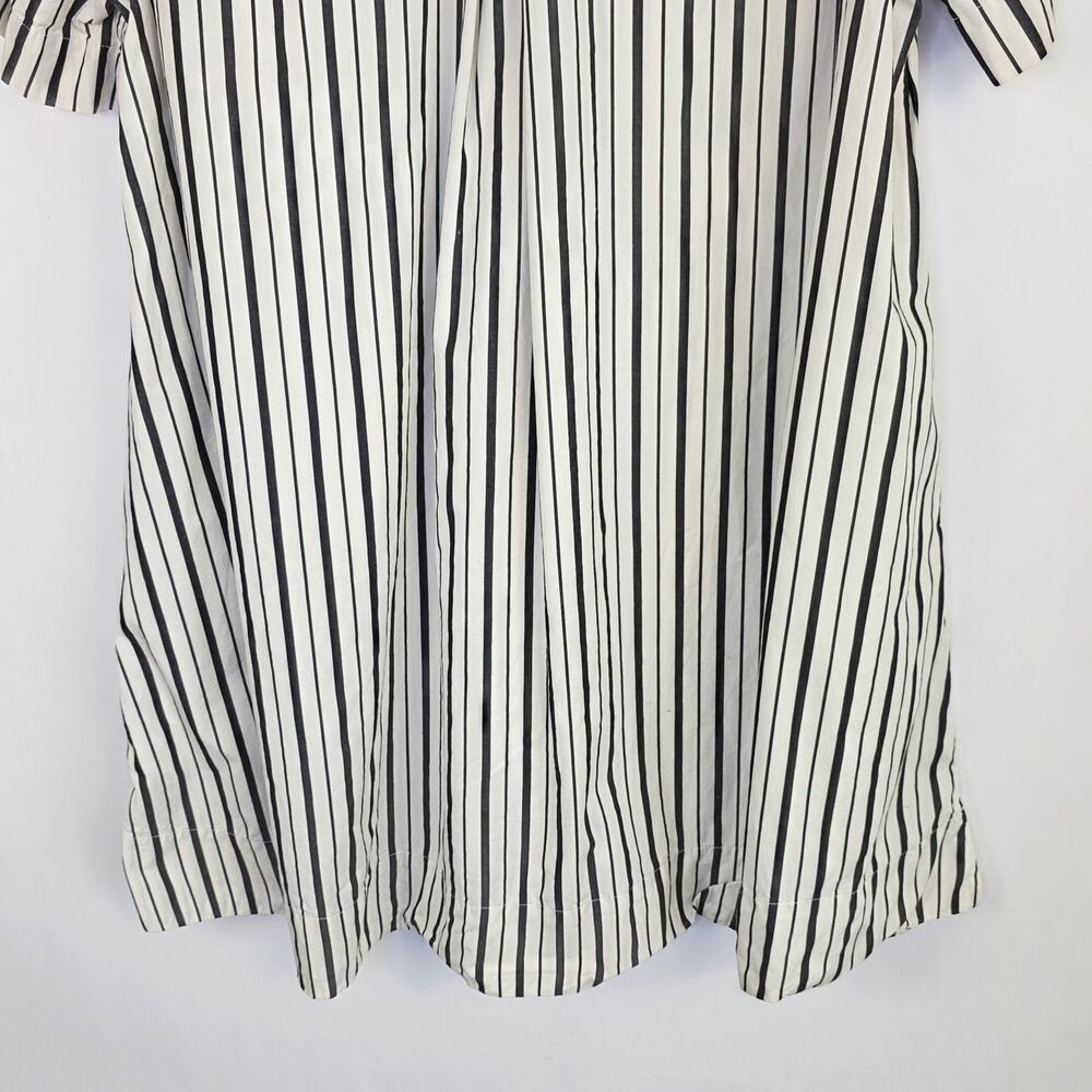 Old Navy Mini Shirt Dress Large Gray White Stripe Collar Preppy Academia Office - Picture 9 of 16